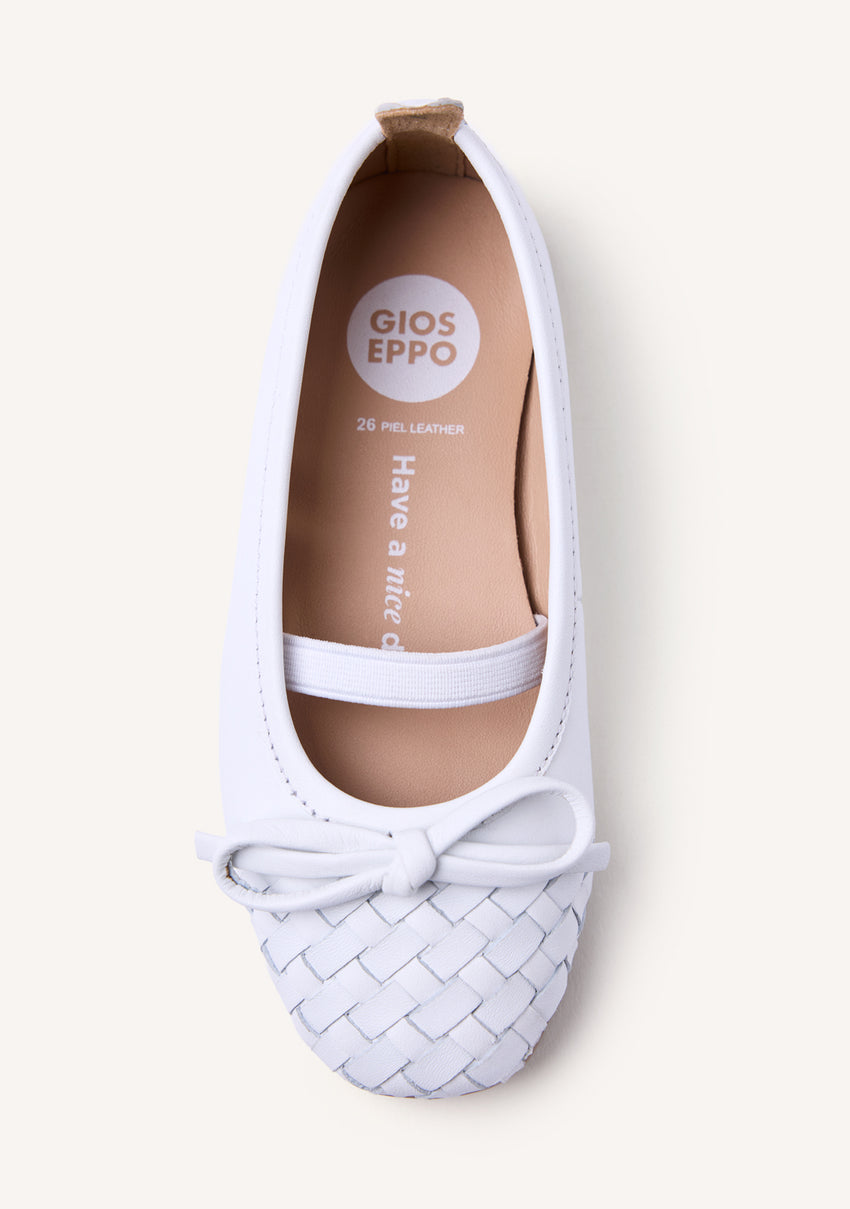 BRAIDED SHINY LEATHER BALLET FLATS LARE