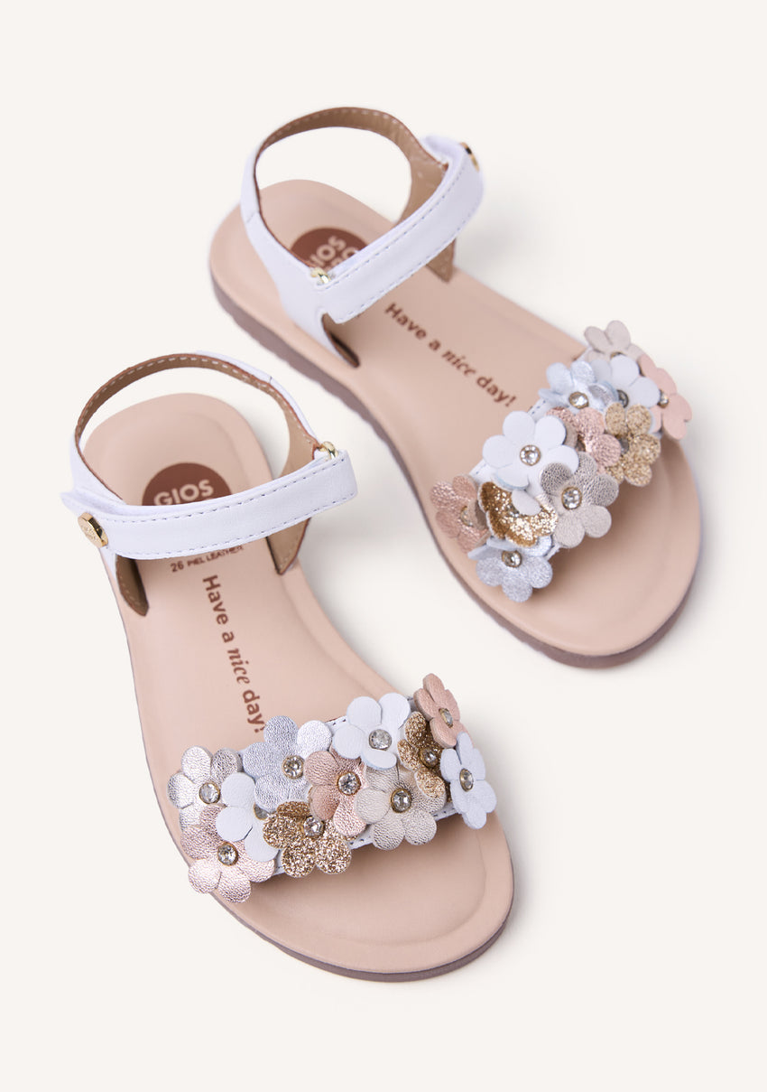 FLOWER LEATHER SANDALS GRADINA