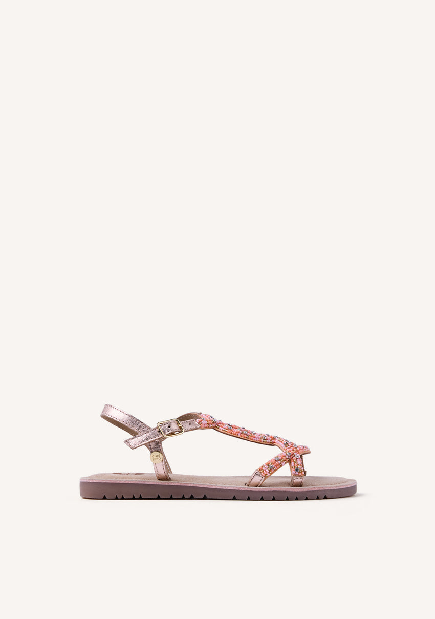BEADED LEATHER SANDALS BARAGOI