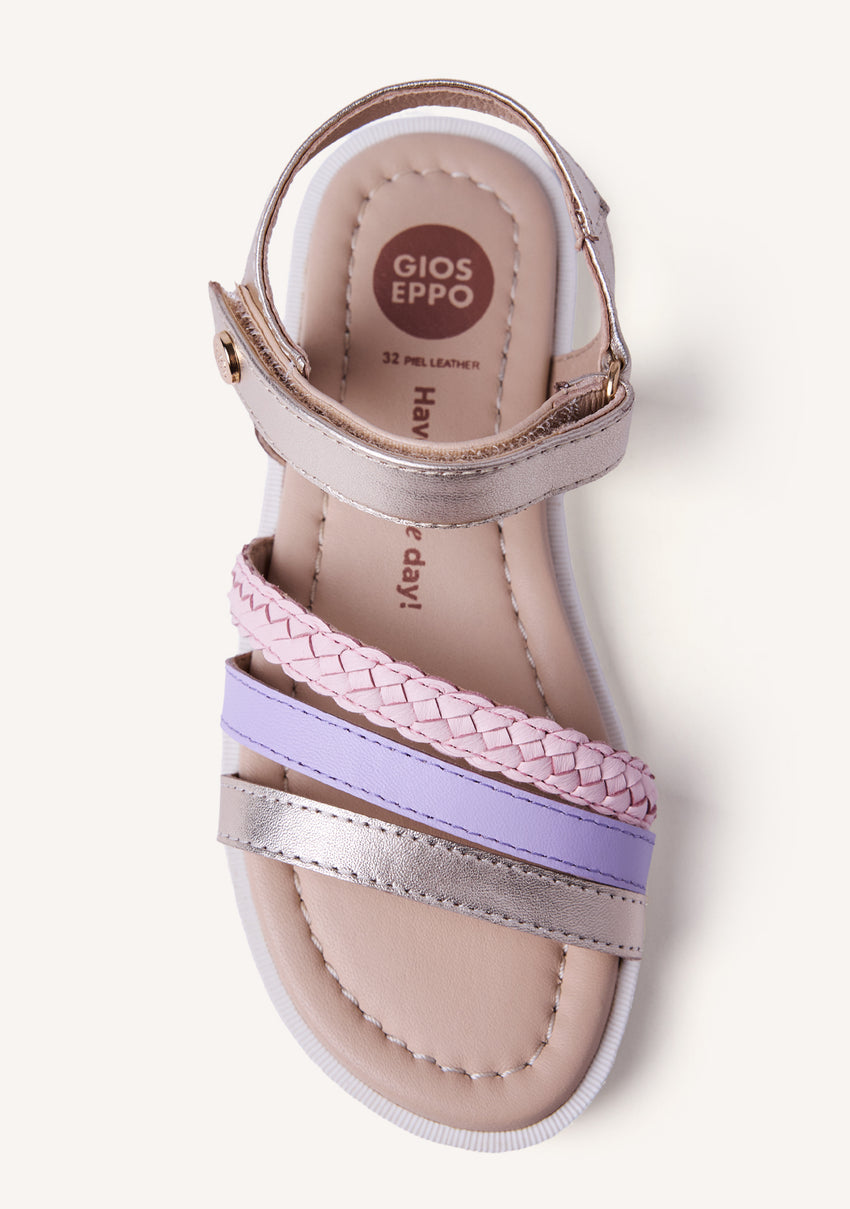 BRAIDED SHINY LEATHER SANDALS BUKOBA