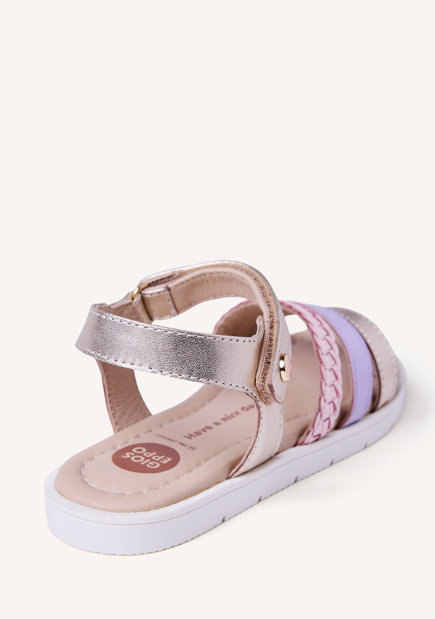 BRAIDED SHINY LEATHER SANDALS BUKOBA
