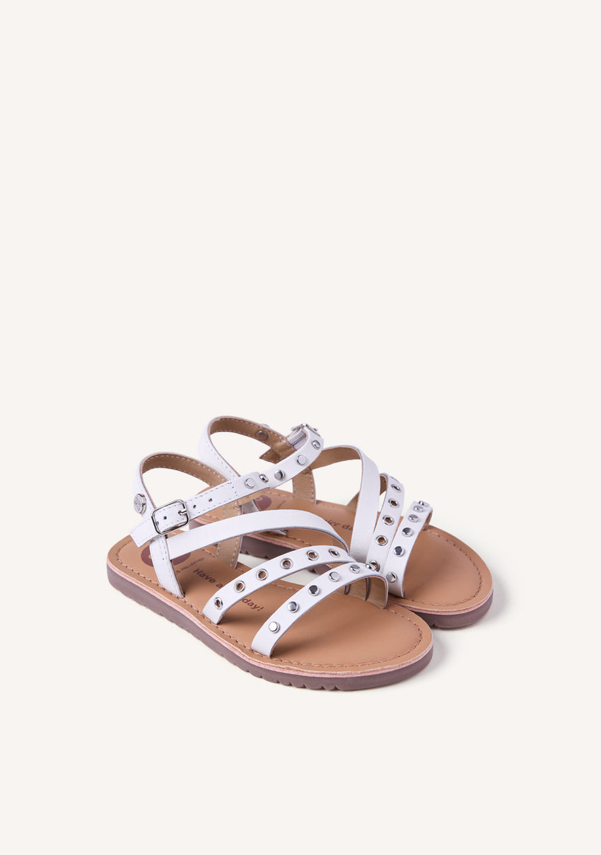 LEATHER SANDALS STUDS AND EYELETS AWASI