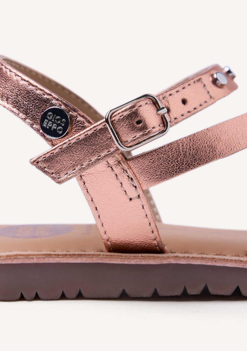 SHINY LEATHER SANDALS STUDS AND EYELETS AWASI