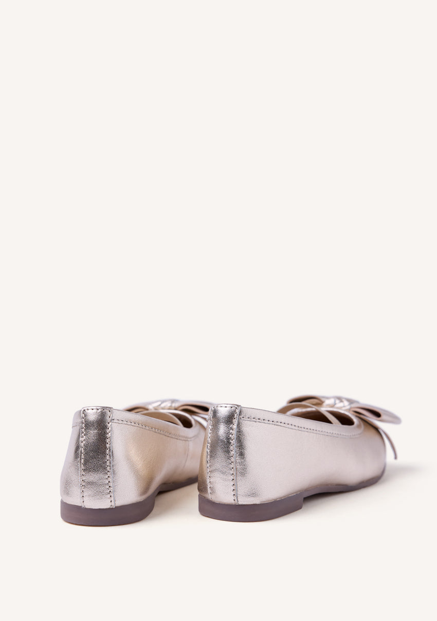 BOW LEATHER BALLET FLATS MAJENGO