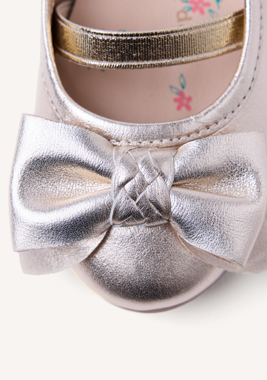 BOW LEATHER BALLET FLATS MAJENGO