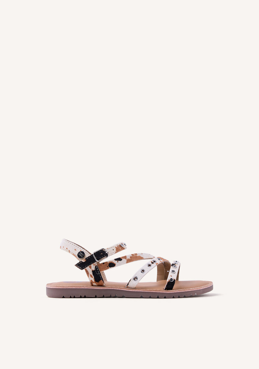 ANIMAL PRINT LEATHER SANDALS KIMILILI