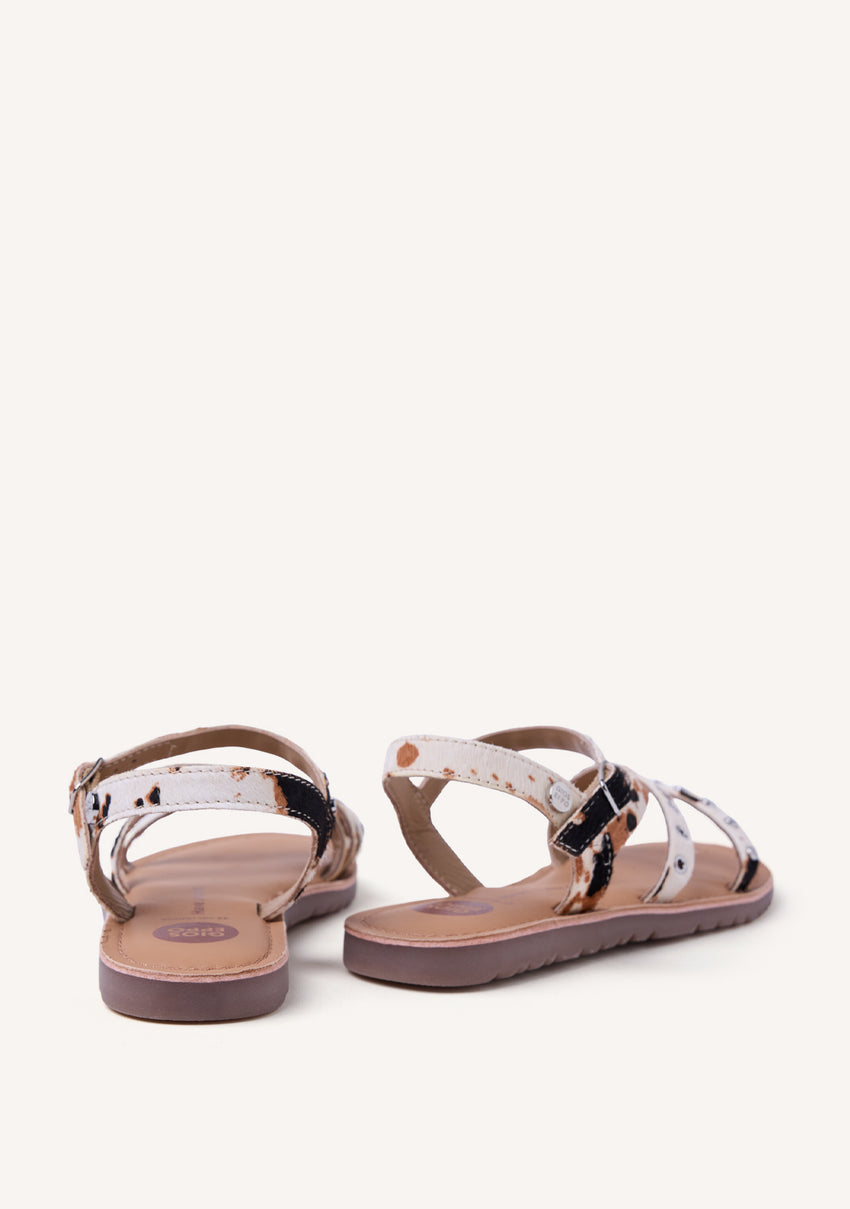ANIMAL PRINT LEATHER SANDALS KIMILILI