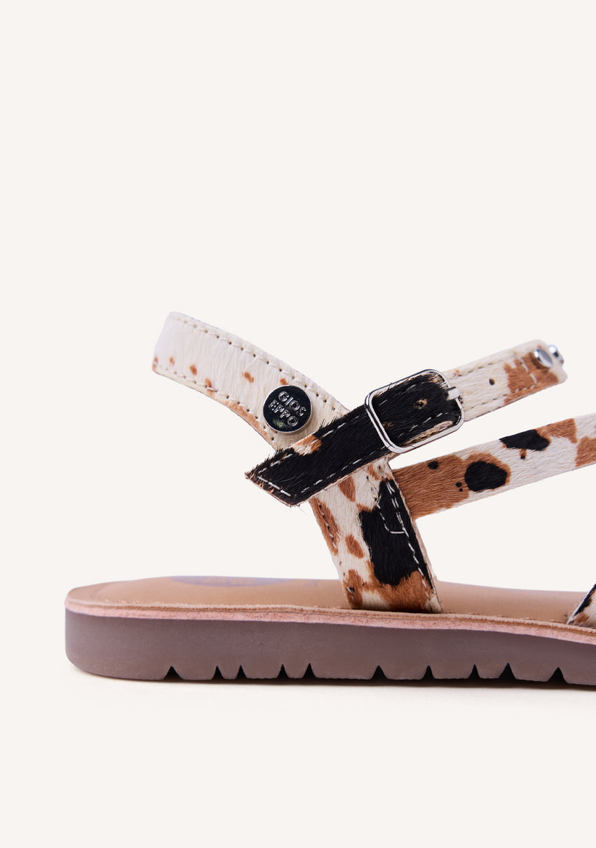 ANIMAL PRINT LEATHER SANDALS KIMILILI