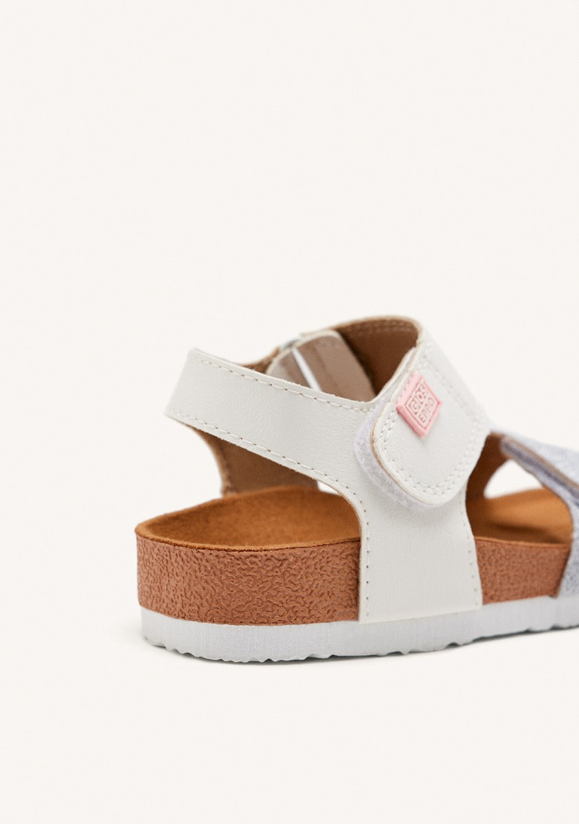 Silver bio sole flip flops for girl JABBEKE