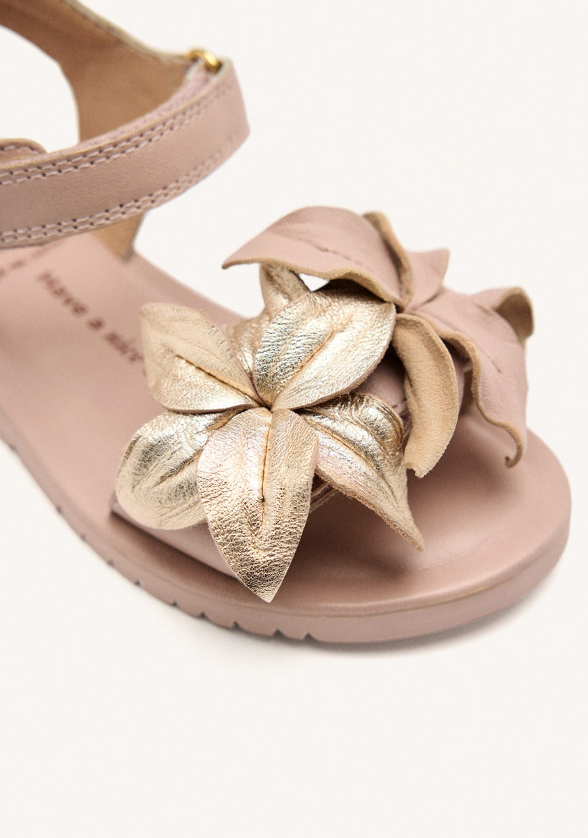 LEATHER FLOWER SANDALS MARINETTE