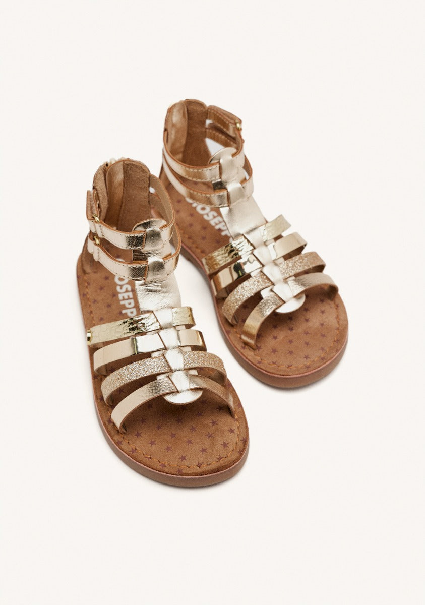 METALLIC LEATHER SANDALS WITHEE