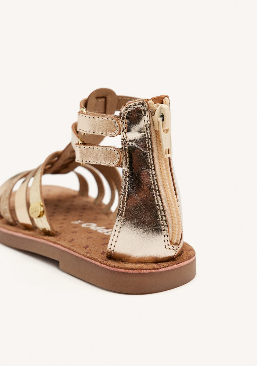 METALLIC LEATHER SANDALS WITHEE