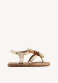 METALLIC LEATHER FLOWER SANDALS NEWRY