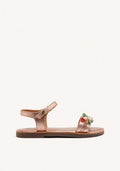METALLIC LEATHER BEADED SANDALS EFFINGHAM